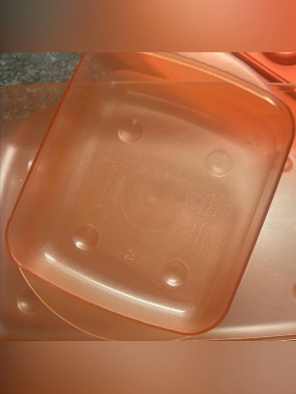 Vintage Tupperware Microwave Crystal Wave Food Storage Container Set. Orange